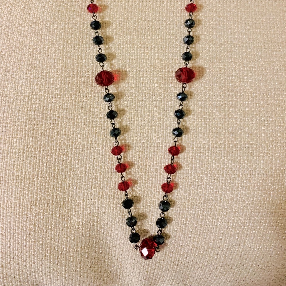 JC Penney’s Vintage Blue and Red Beaded Necklace